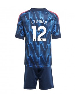 Billige Arsenal Jurrien Timber #12 Bortedraktsett Barn 2025-26 Kortermet (+ Korte bukser)